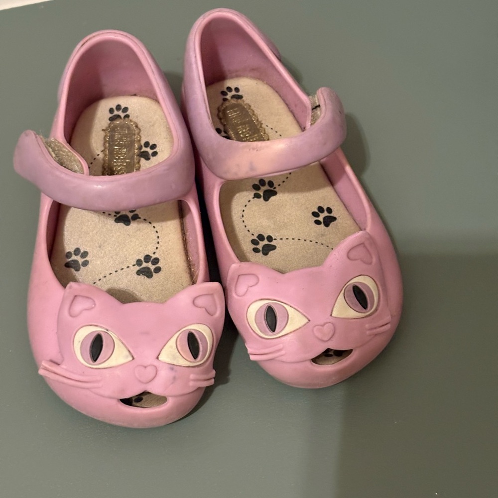 Pink Cat Face Kids Shoes